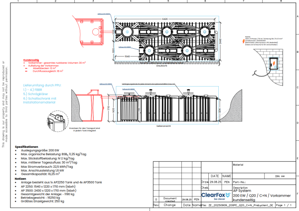 ClearFox® AP FBBR o. Vorklärung (C+N - 200 EW)